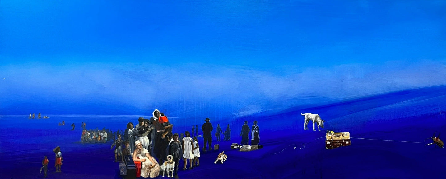 acrylic and oil on canvas